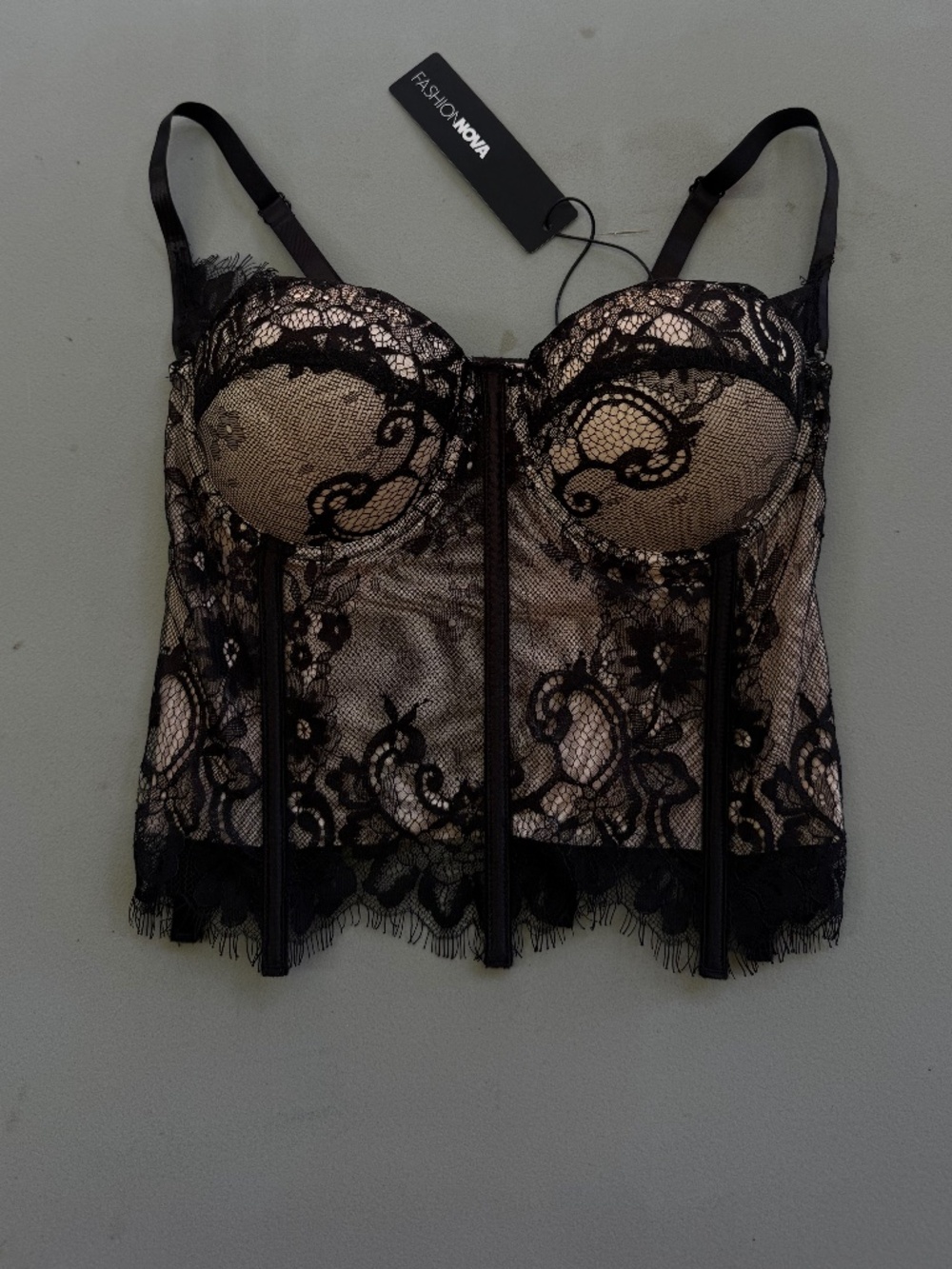 NWT Fashion Nova Lace Bustier Corset Top – XS